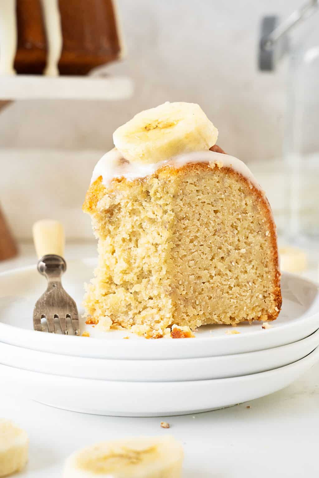 Banana Bread Bundt Cake (with cream cheese glaze) - Vintage Kitchen Notes