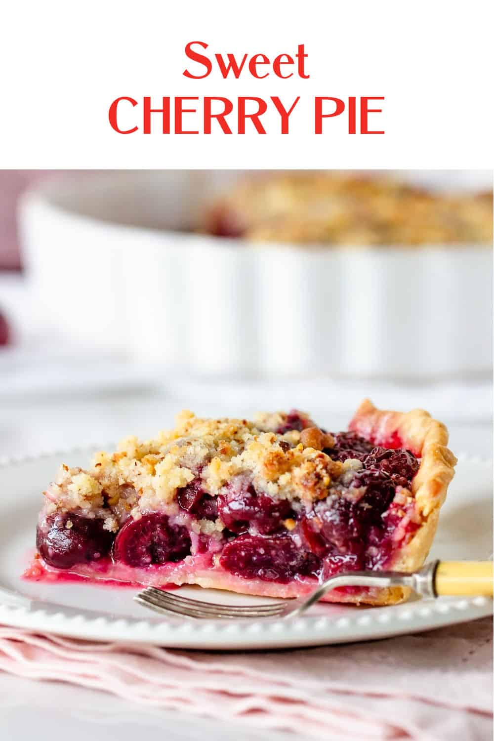 Homemade Cherry Pie with Crumb Topping - Vintage Kitchen Notes