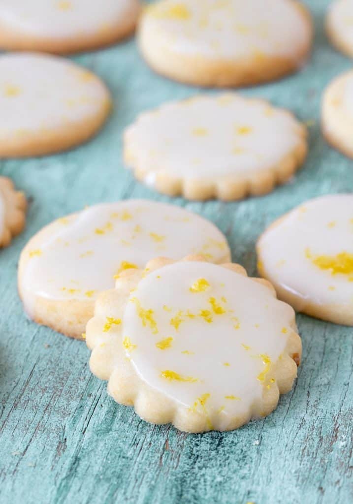 Glazed Lemon Shortbread Cookies (5 ingredients) - Vintage Kitchen Notes