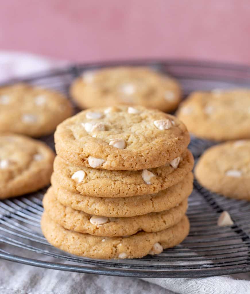 Chewy White Chocolate Chip Cookies (easy recipe) - Vintage Kitchen Notes