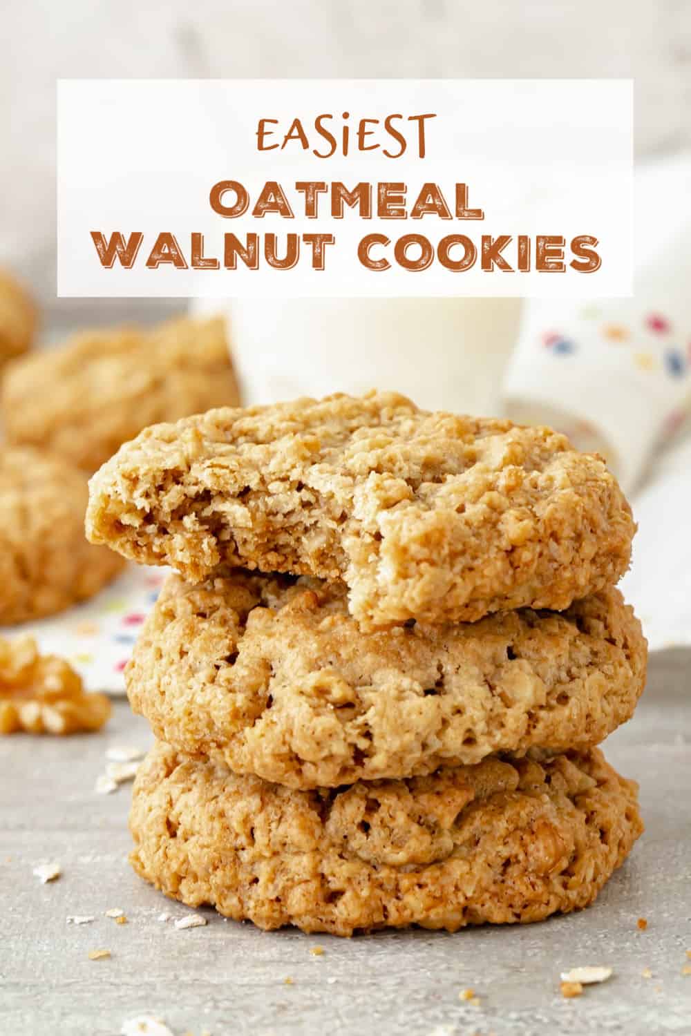 Easy Oatmeal Walnut Cookies Vintage Kitchen Notes