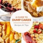 Cover image collage with dump cakes and central circle with orange text.