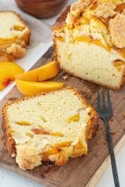 Best Peach Cobbler Pound Cake - Vintage Kitchen Notes