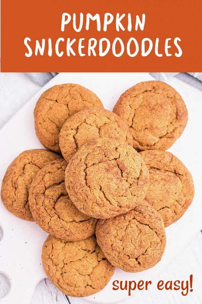 Overview of pumpkin cookies on a white plate with orange and white text overlay.