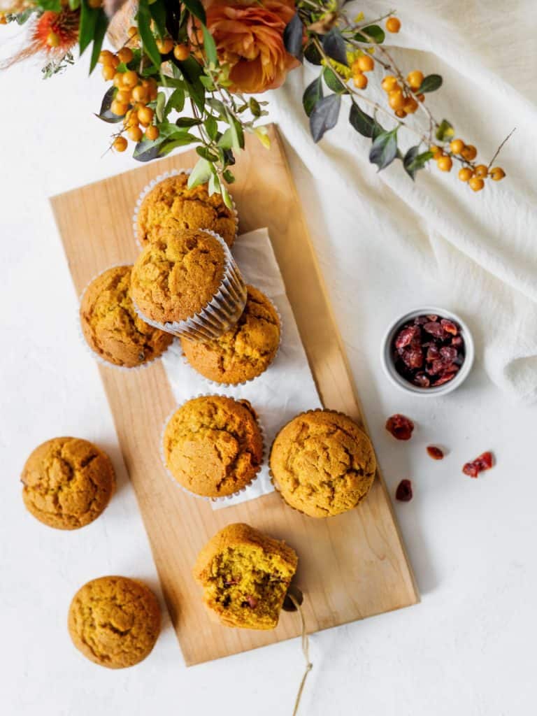 Pumpkin Muffins with Cranberries (easy recipe) Vintage Kitchen Notes