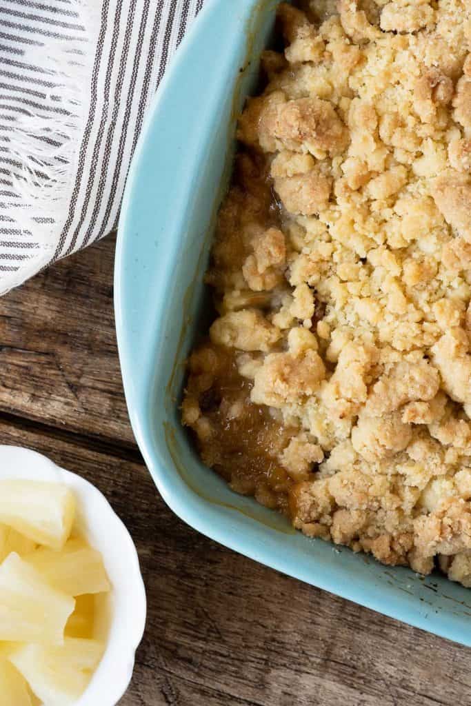 Pineapple Dump Cake (cobbler with cake mix) - Vintage Kitchen Notes