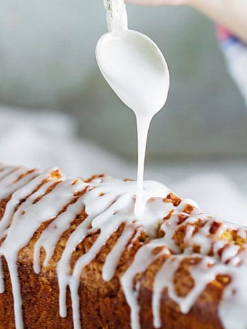 Powdered Sugar Glaze Vintage Kitchen Notes   Drizzling Powdered Sugar Glaze On A Loaf 360x479 