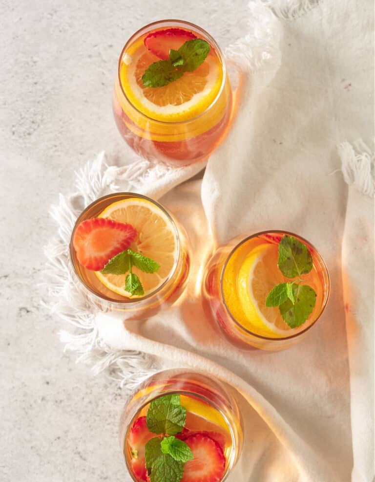 Rosé Sangria (wine cocktail with strawberries) - Vintage Kitchen Notes
