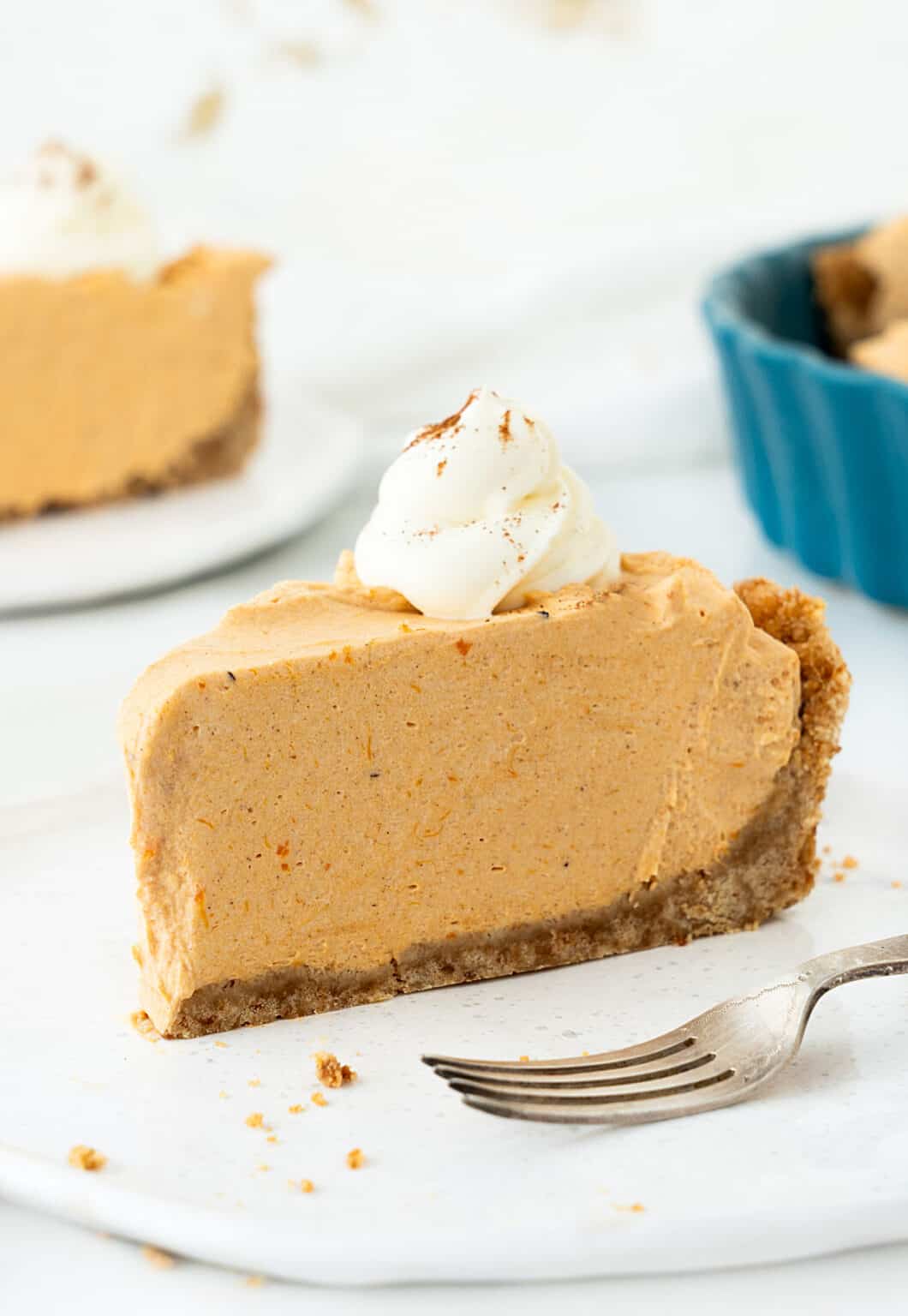 Pumpkin Mousse Pie (no bake, easy dessert) - Vintage Kitchen Notes