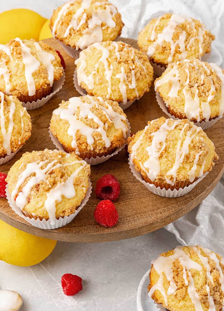 Lemon Raspberry Crumb Muffins - Vintage Kitchen Notes