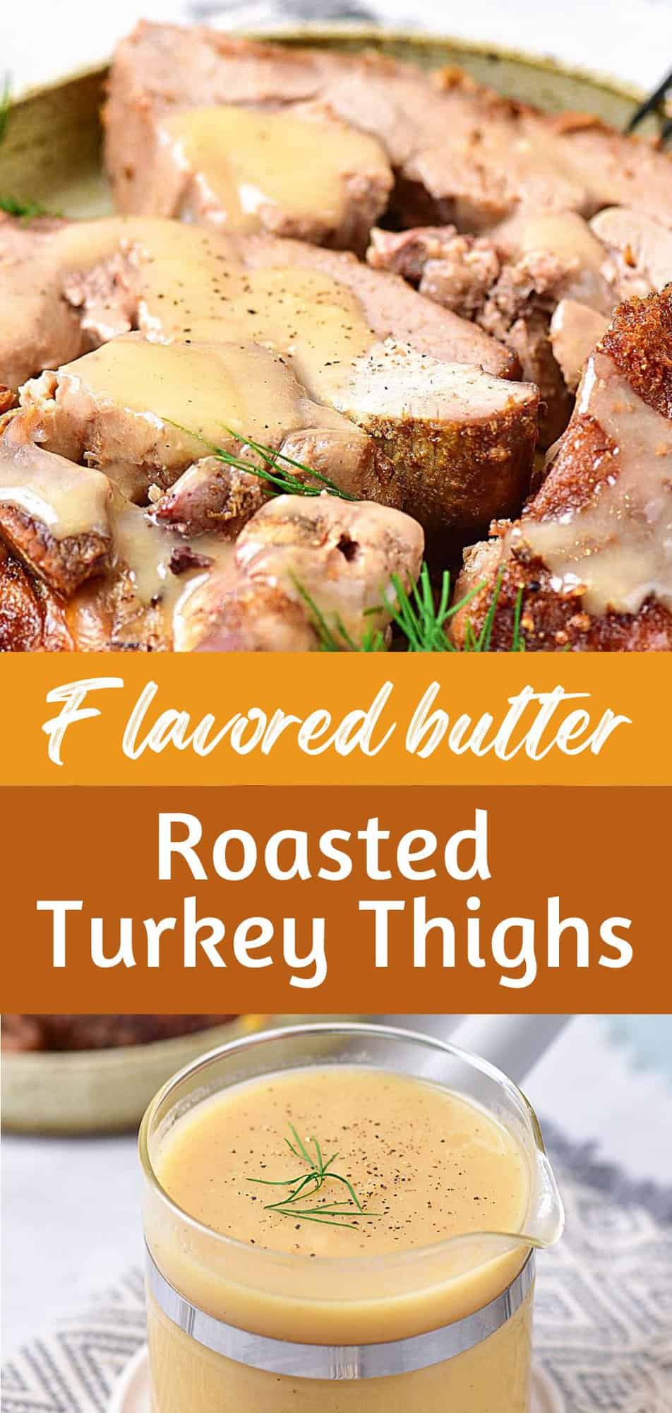 Roasted Turkey Thighs (with spices, herbs and homemade gravy) Vintage