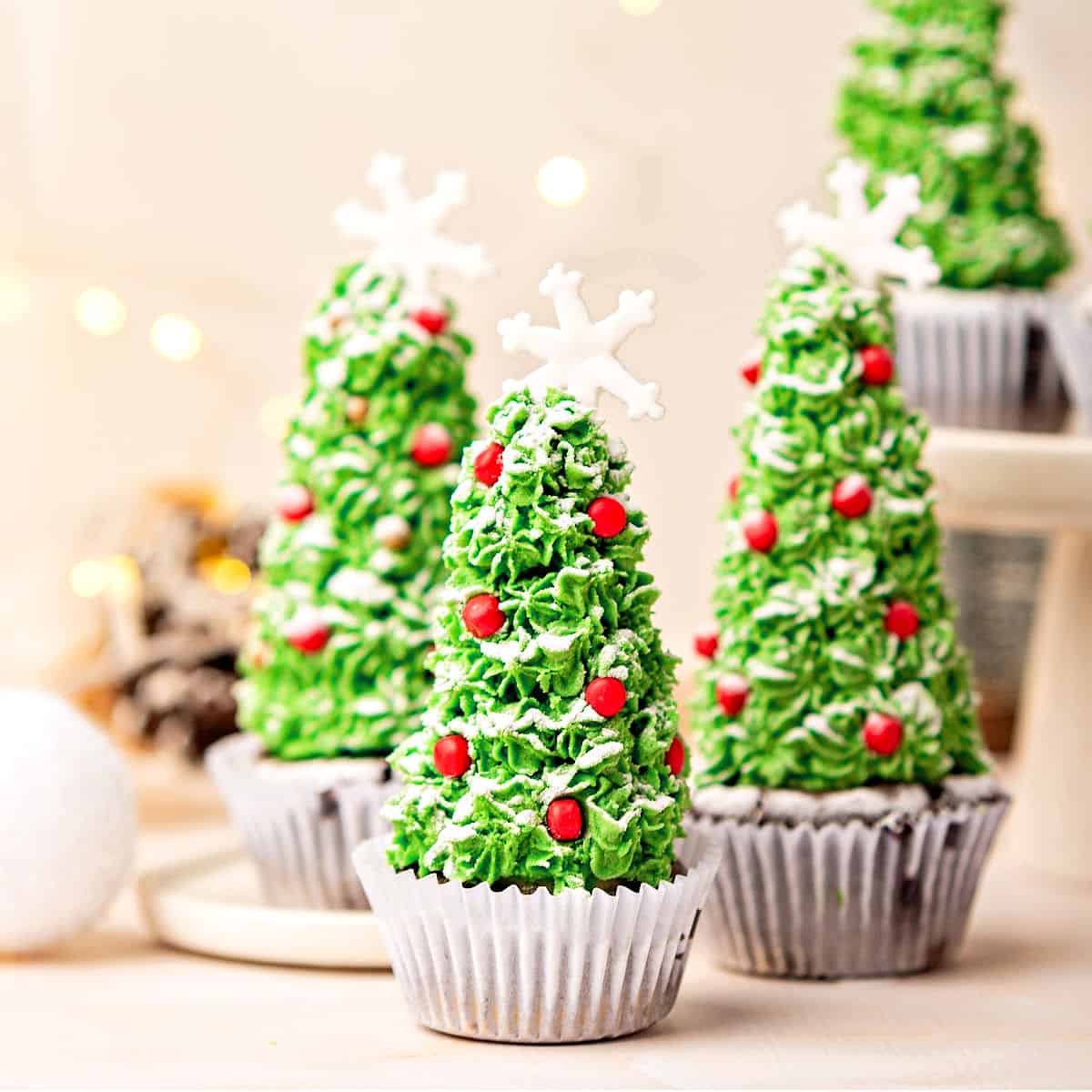 Christmas Tree Chocolate Cupcakes