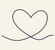 Beige background with flowing heart outline.