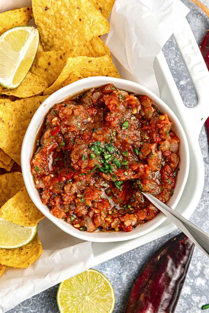 Salsa Ranchera (charred tomato dip) - Vintage Kitchen Notes